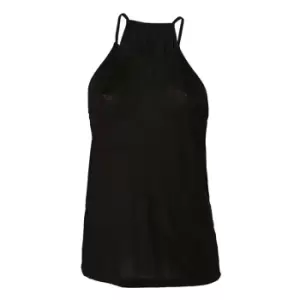 image of Bella + Canvas Womens/Ladies Flowy High Neck Sleeveless Tank Top (S) (Black)