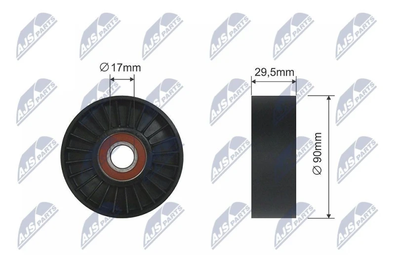 Image of NTY Deflection / guide pulley, V-ribbed belt NTY RNK-CH-023
