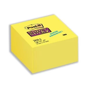 image of Post-it Super Sticky Notes Cube Yellow 1 x 350 Sheets