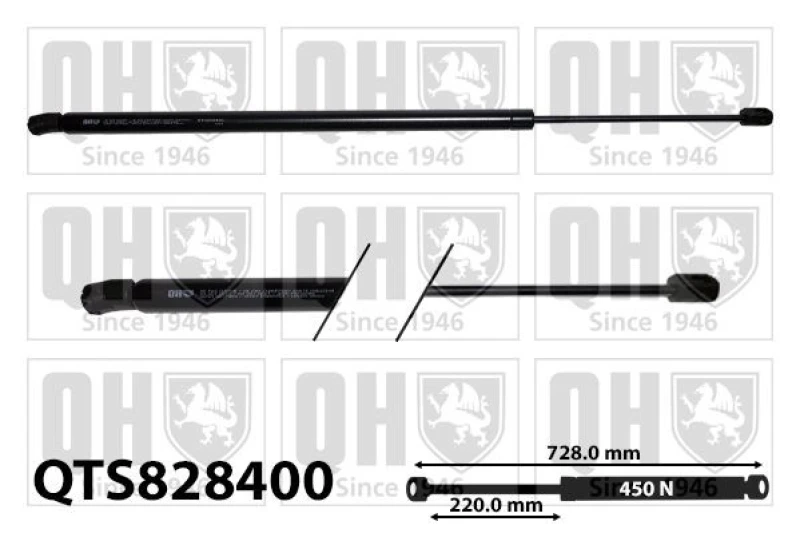 Image of QUINTON HAZELL Tailgate strut QUINTON HAZELL QTS828400