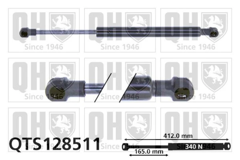 Image of QUINTON HAZELL Tailgate strut QUINTON HAZELL QTS128511