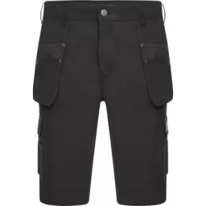 Image of JCB Mens Trade Hybrid Stretch Shorts 34" in Black Cotton/Polyester