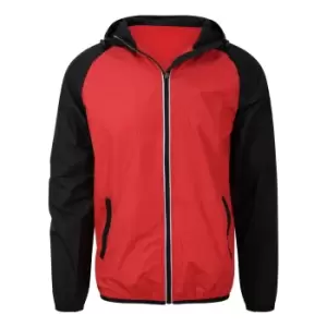 Image of AWDis Just Cool Mens Contrast Windshield Jacket (L) (Fire Red/Jet Black)