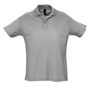 Image of SOLS Mens Summer II Pique Short Sleeve Polo Shirt (XXL) (Grey Marl)