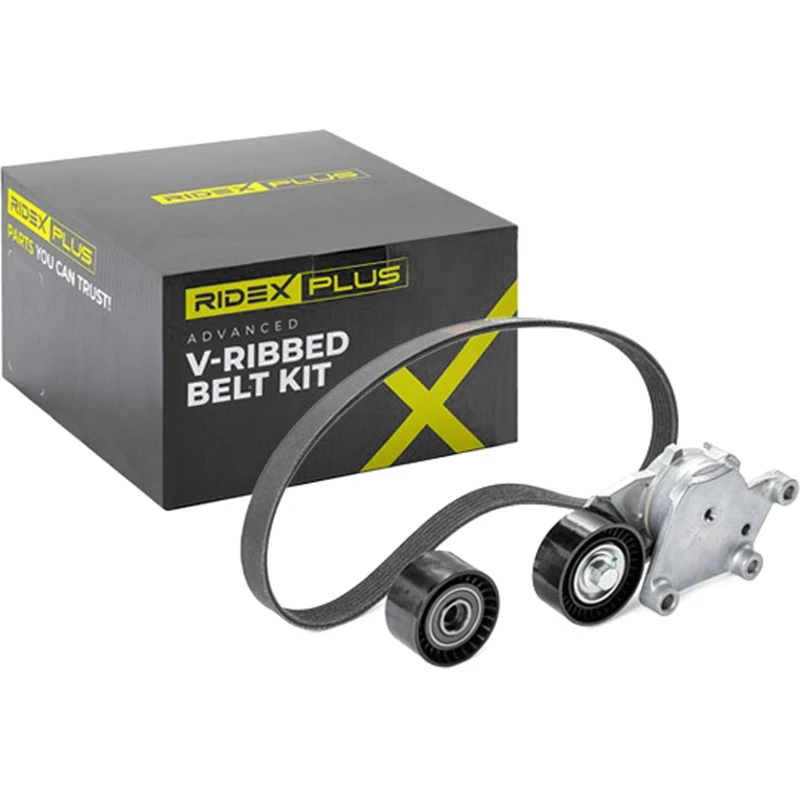 Image of RIDEX PLUS 542R0226P V-ribbed belt set Check alternator freewheel clutch & replace if necessary V-Ribbed Belt Set (542)