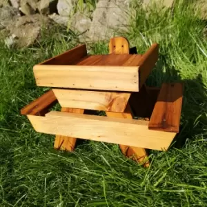 image of Tom Chambers Garden Squirrel and Wildlife Wooden Picnic Feed Bench Table