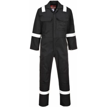 image of Portwest - BIZ5 - Bizweld Iona Welders Overall Boiler Suit BLACK L