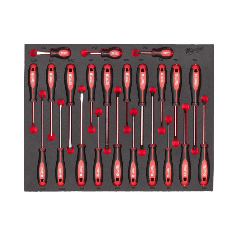 Image of Milwaukee 23 Piece Tri-Lobe Screwdriver Set in Foam Insert 4932479830 23