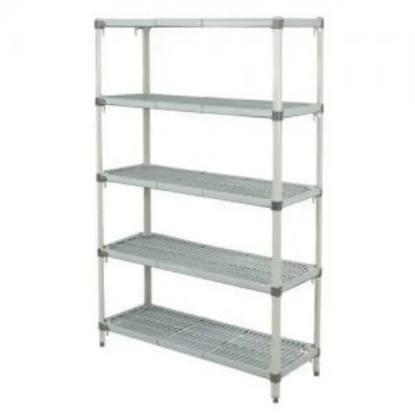 Image of ESE Direct Metromax Q Polymer Shelving, Static, 5 Shelves, Starter, 1590 H x 914 W x 610 D (mm) 323589 Coldroom Shelving