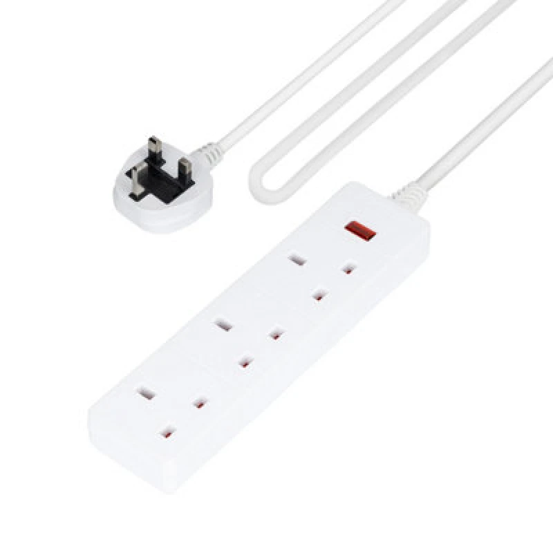 Image of Geepas 3 Gang Extension Lead, 1M Cable With Indicator Light Wall Mountable