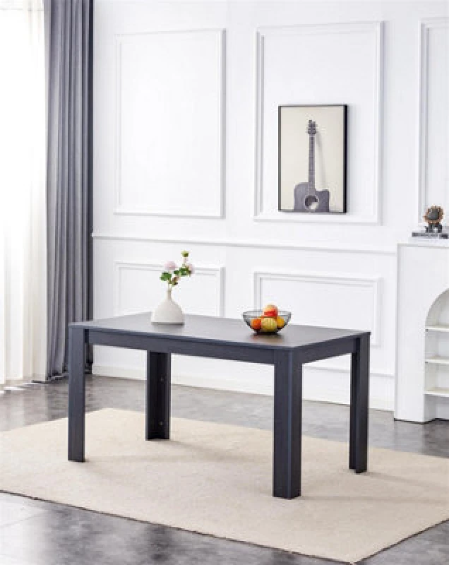 Image of Kosy Koala Dining Table Dark Grey Wood Kitchen Place For 4 Seats, Dining Table Only (Dark Grey H 75 X L 117 X W 77 Cm)