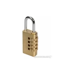 image of Silverline 360848 Combination Brass Padlock 4-Digit