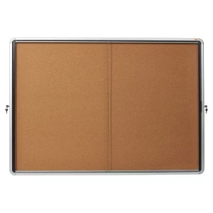 image of Nobo 1902575 Internal Glazed Case 18 x A4 Cork Sliding Door