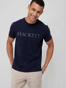 Image of Hackett Heritage Logo T-Shirt - Navy, Size S, Men