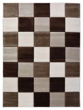 Image of Homemaker Check Rug - Brown 080x150
