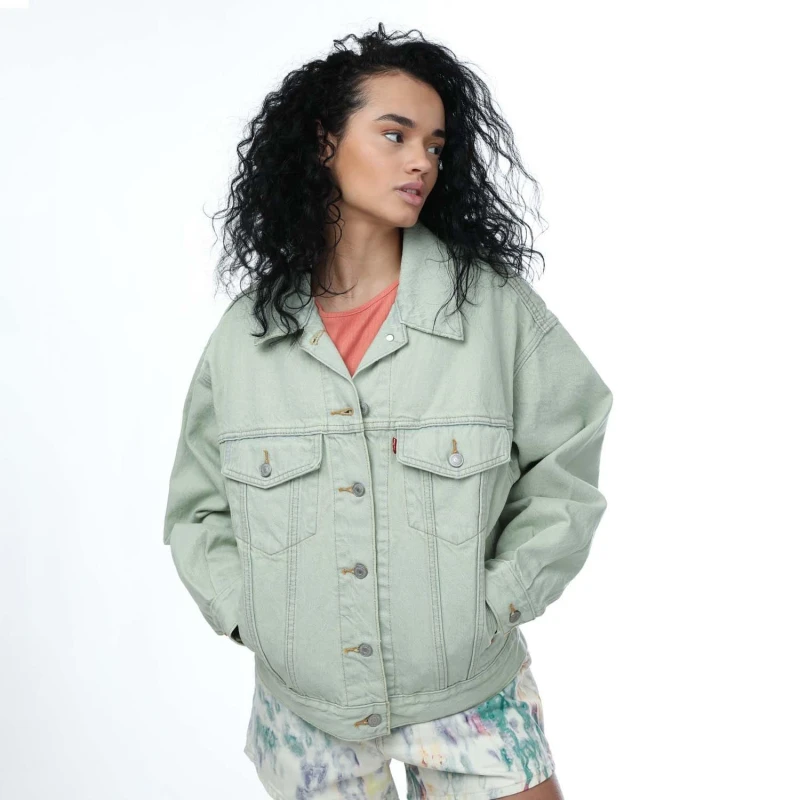 Image of Levis 90s Trucker Jacket Green female 8