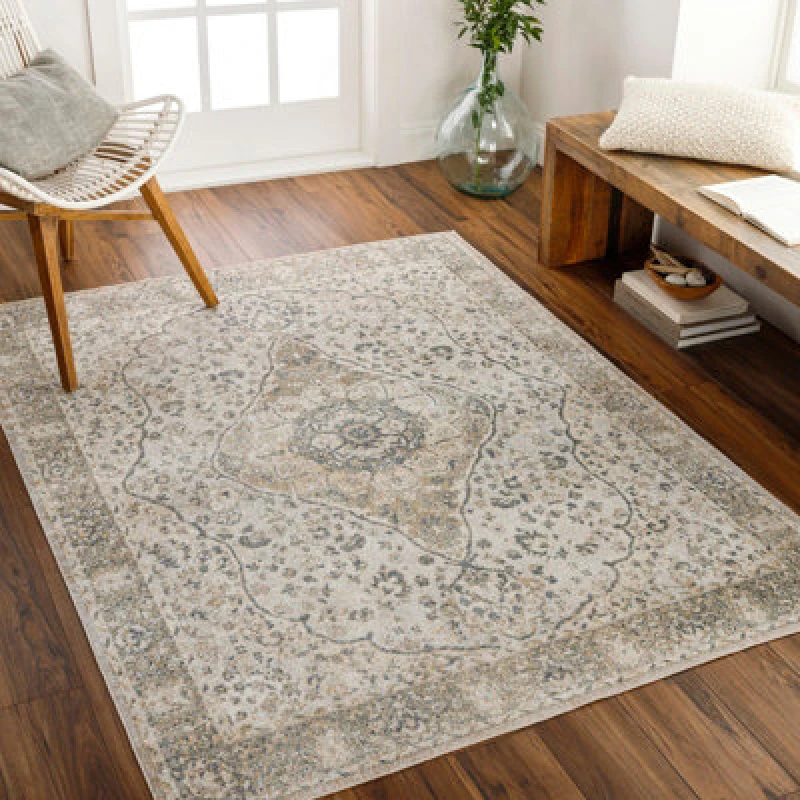 Image of Livabliss Machine Washable Oriental Boho Camel Celine Area Rug 160 X 213cm - Easy Care, Non Shedding, Ideal For Living Room & Bedroom