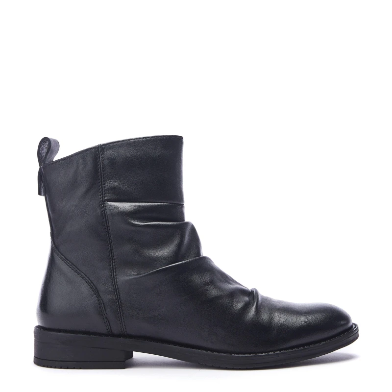 Image of Moda in Pelle Womens Brandish Tan Leather Flat Ankle Boots BLACK female 6 (39)
