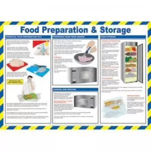 Image of Food Preparation & Storage&rsquo; Sign; Laminated Paper;