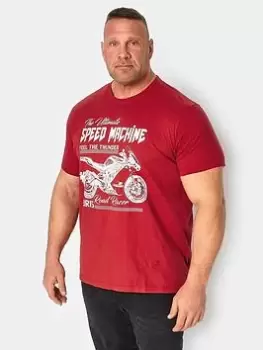 BadRhino Speed Machine T-Shirt - Red, Size 4XL, Men