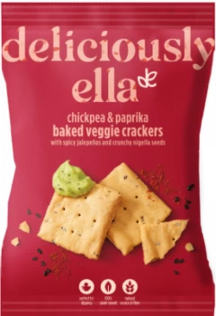 Image of Deliciously Ella Chickpea & Paprika Baked Veggie Crackers - 100g (6 minimum)