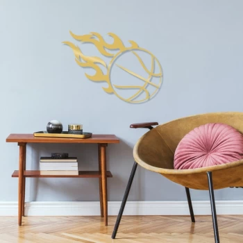 Image of Fireball - Gold Gold Decorative Metal Wall Accessory