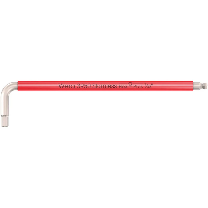 Image of Wera 3950 SPKL Stainless Steel Multicolour Hex Key Imperial 5022855001 Size: 7/32"