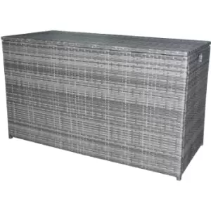 Image of Teamson Home - Outdoor Garden X-Large Storage Box Unit, 700L Storage Capacity, Rattan, Weather-Resistant, Soft Close Hinges, Removable Water
