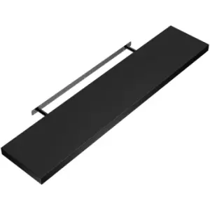 Image of Floating Shelves Shelf Including Bracket Wall Shelving Living Room Kitchen Black White Grey Oak High Gloss Matt 50 70 90 110cm 90cm Black - Casaria
