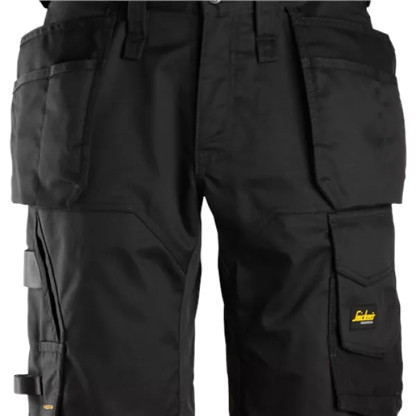 Image of Snickers AllroundWork Stretch Loose Fit Work Shorts Holster Pockets - Black - 44