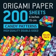 Image of origami paper 200 sheets candy patterns 6 15 cm
