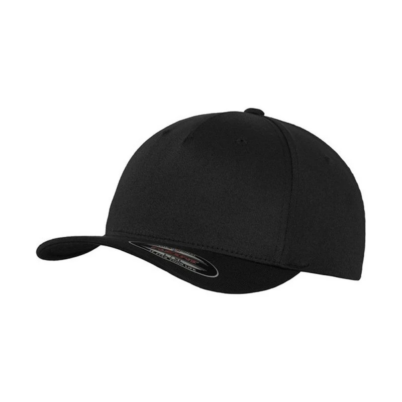 Image of Flexfit Mens 5 Panel Cap in Black Male One Size
