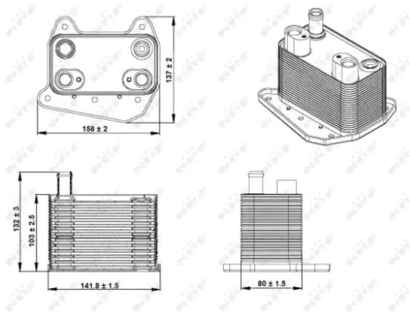 Image of NRF 31234 Oil Cooler Oil Cooler,engine oil (469)