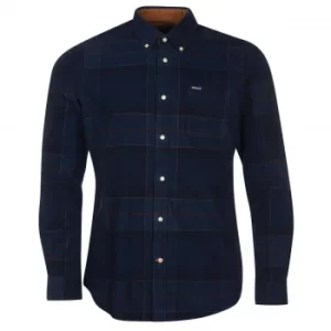 Image of Barbour Mens Blair Tailored Shirt Midnight Tartan Large