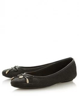 Dune London Harpar Bow Detail Ballerina Pumps - Black