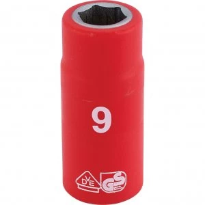 Image of Draper 1/4" Drive VDE Fully Insulated Hexagon Socket Metric 1/4" 9mm
