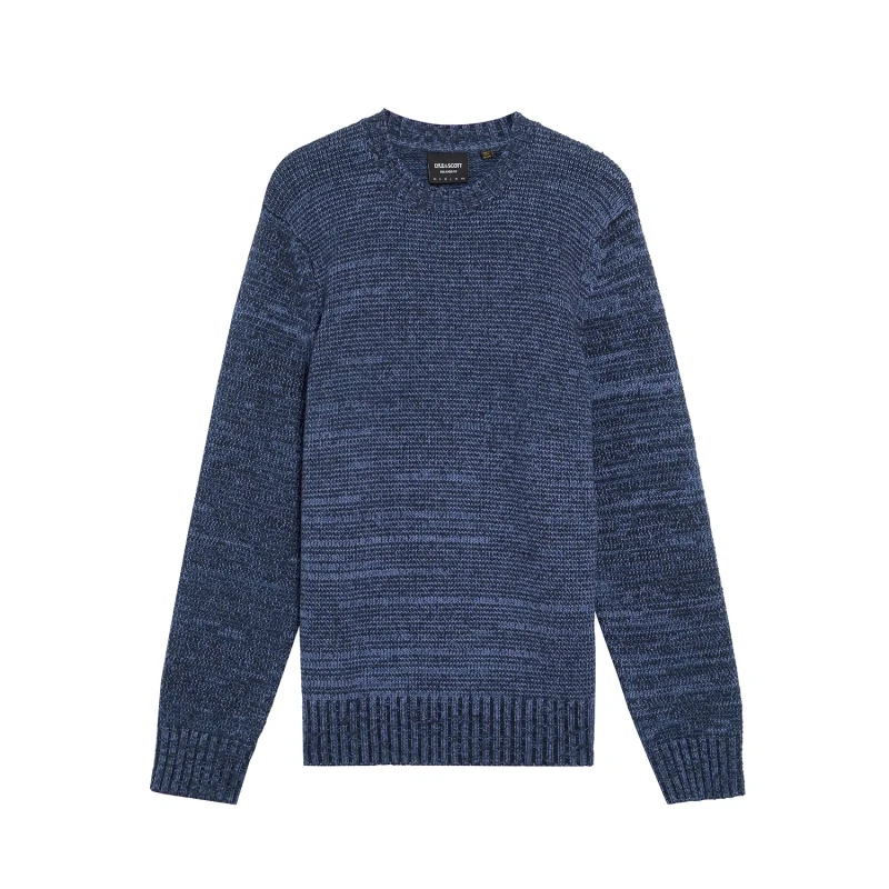 Image of Lyle & Scott Round neck sweater Lyle & Scott Multi Marl Bleu Male S