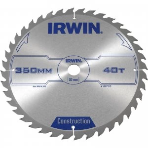 Image of Irwin ATB Construction Circular Saw Blade 350mm 40T 30mm