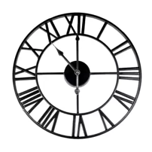 Image of Roman Numeral Wall Clock Black M&amp;W