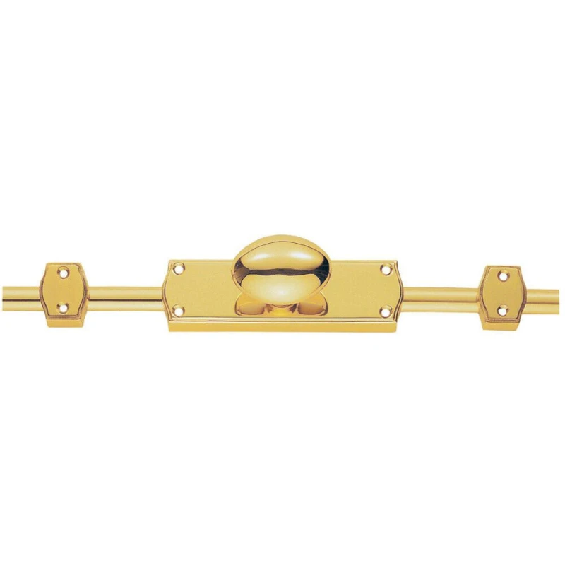 Image of Loops Oval Knobbed Espagnolette Set 118 x 24.5mm Fixing Centres Polished Brass Metallics unisex
