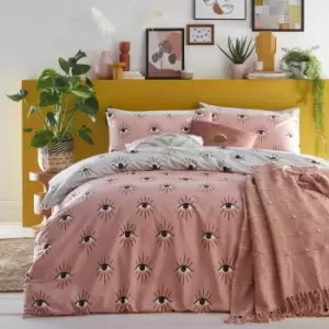 Image of Furn. Theia Blush Duvet Cover and Pillowcase Set Blush/Black/White