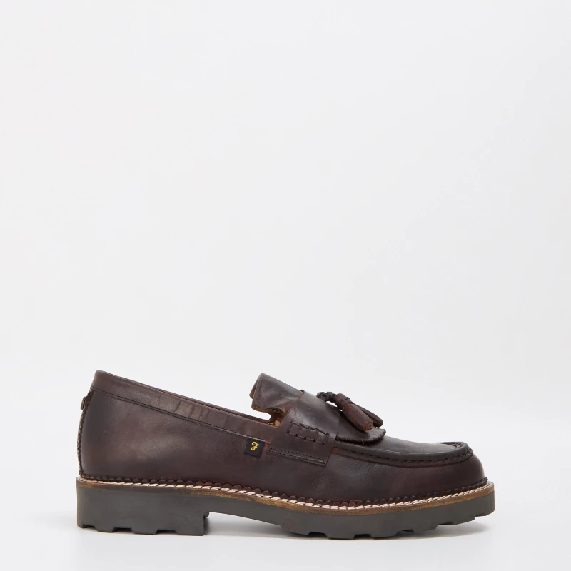 Image of Farah Footwear 'Morfield' Leather Loafer Brown male