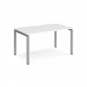 image of Adapt II Single Desk 1400mm x 800mm - Silver Frame White top