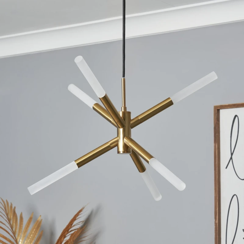 Image of BHS BHS Sputnik Metal 6 Light Ceiling Light - Brass