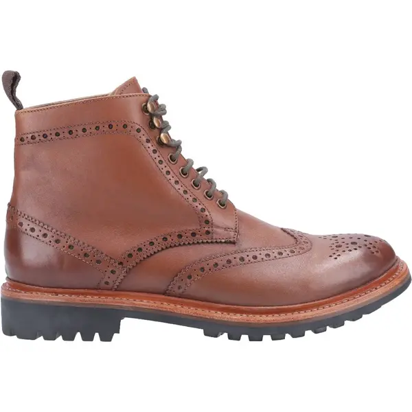 Image of Cotswold Mens Rissington Commando Wingtip Brogue Ankle Boots- UK 12 / EU 46