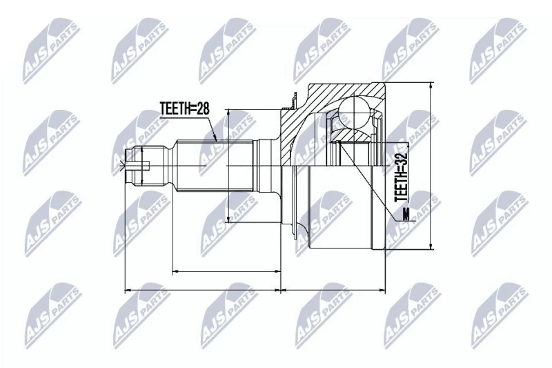 Image of NTY CV joint kit NTY NPZ-HD-044