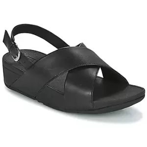 Image of FitFlop LULU CROSS BACK-STRAP SANDALS - LEATHER womens Sandals in Black
