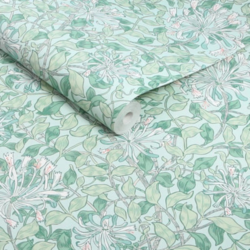Image of William Morris at Home Honeysuckle Breeze Wallpape Wallpaper One size Beige 73439402000