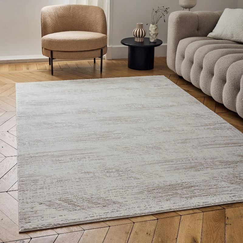 Image of THE RUGS Carmel Modern Area Rugs & Runners Abstract Design Soft Pile in Beige Size: 120cm x 170cm Beige Unisex 120cm x 170 cm