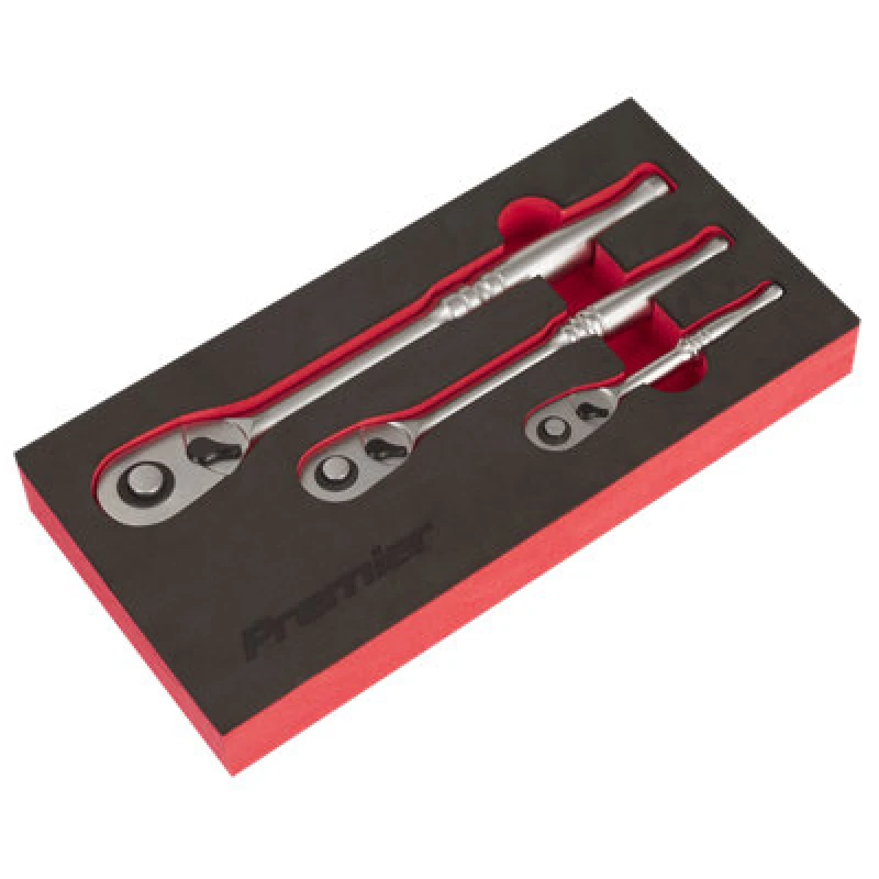 Image of Sealey Premier 3 Piece Ratchet Set in Foam Module AK7933 Drive: Combination